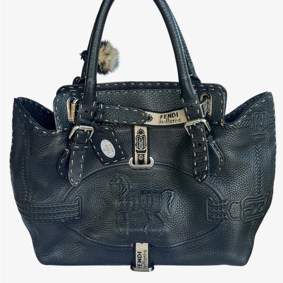 Authentic Fendi Villa Borghese Selleria Leather Bag - Picture 1 of 9